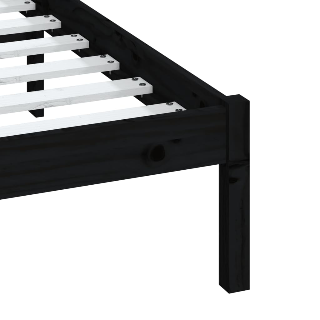 Bedframe massief grenenhout zwart 140x190 cm is nu te koop bij PeponiXL, paradijselijk wonen!