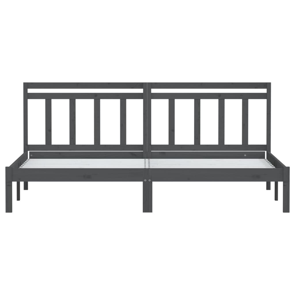 Bedframe massief grenenhout grijs 200x200 cm is nu te koop bij PeponiXL, paradijselijk wonen!