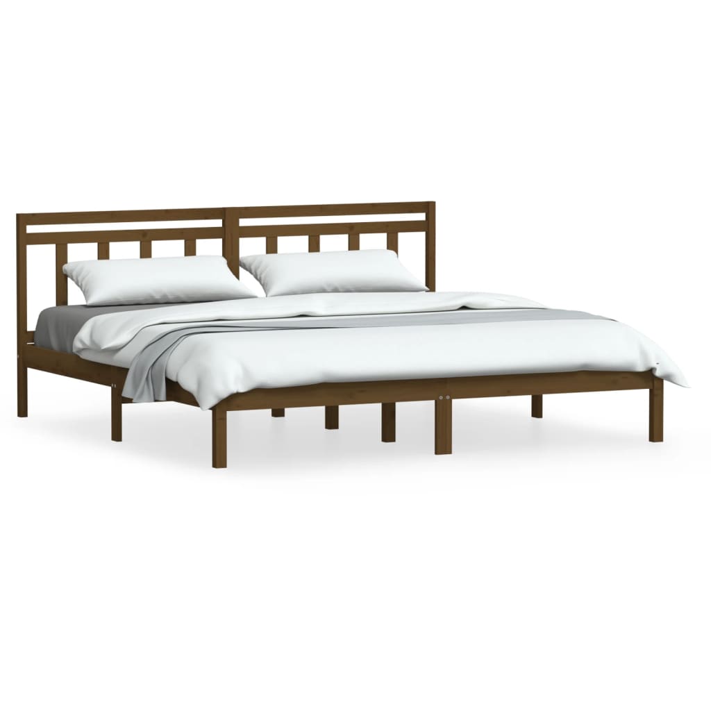 Bedframe massief grenenhout honingbruin 200x200 cm is nu te koop bij PeponiXL, paradijselijk wonen!