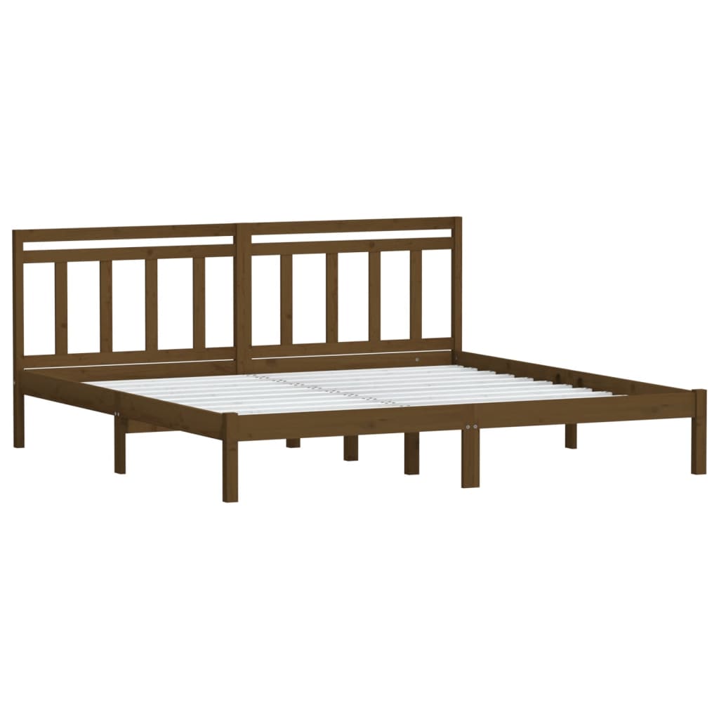 Bedframe massief grenenhout honingbruin 200x200 cm is nu te koop bij PeponiXL, paradijselijk wonen!