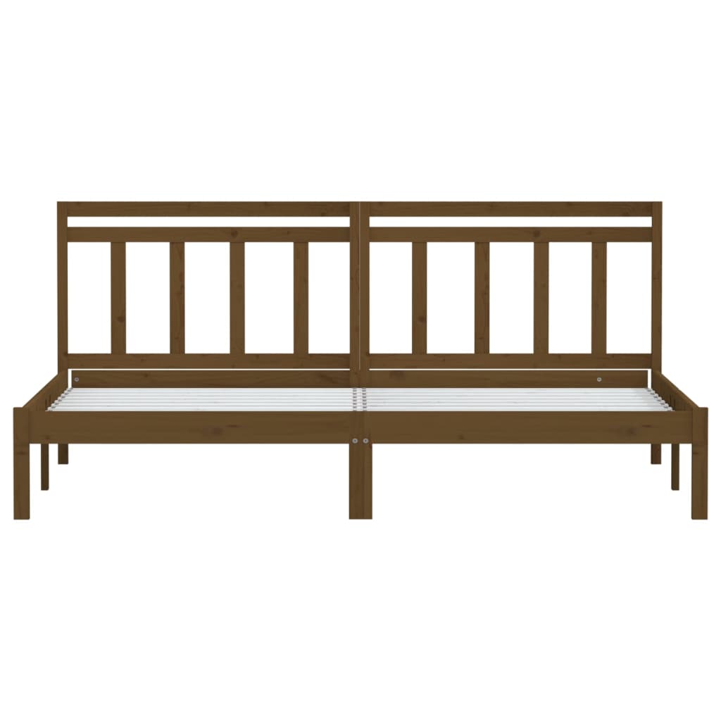Bedframe massief grenenhout honingbruin 200x200 cm is nu te koop bij PeponiXL, paradijselijk wonen!