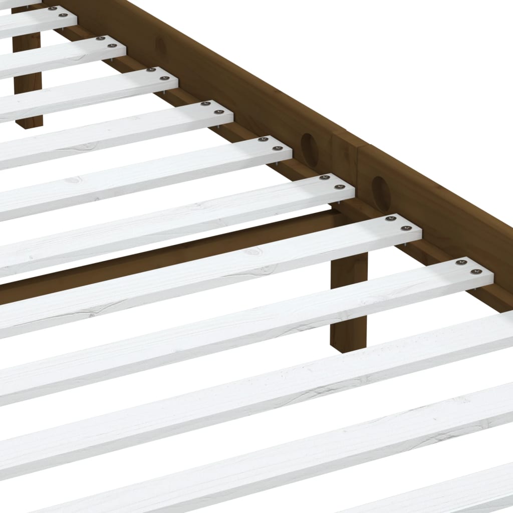 Bedframe massief grenenhout honingbruin 200x200 cm is nu te koop bij PeponiXL, paradijselijk wonen!