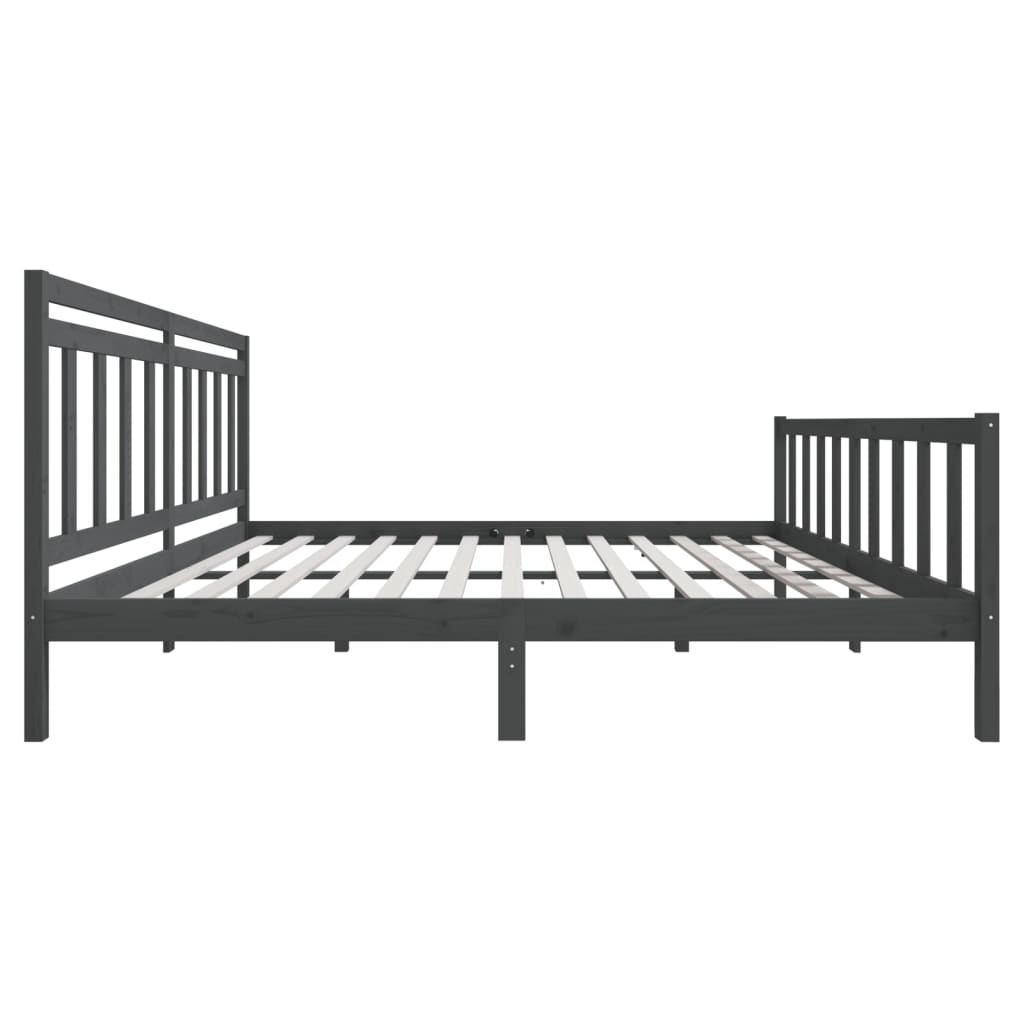 Bedframe massief hout grijs 200x200 cm is nu te koop bij PeponiXL, paradijselijk wonen!
