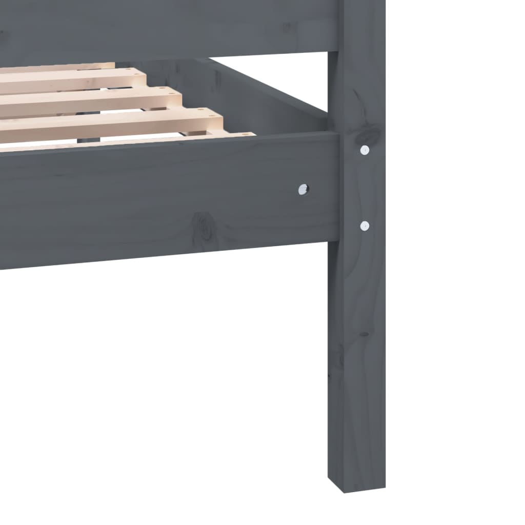 Bedframe massief hout grijs 200x200 cm is nu te koop bij PeponiXL, paradijselijk wonen!