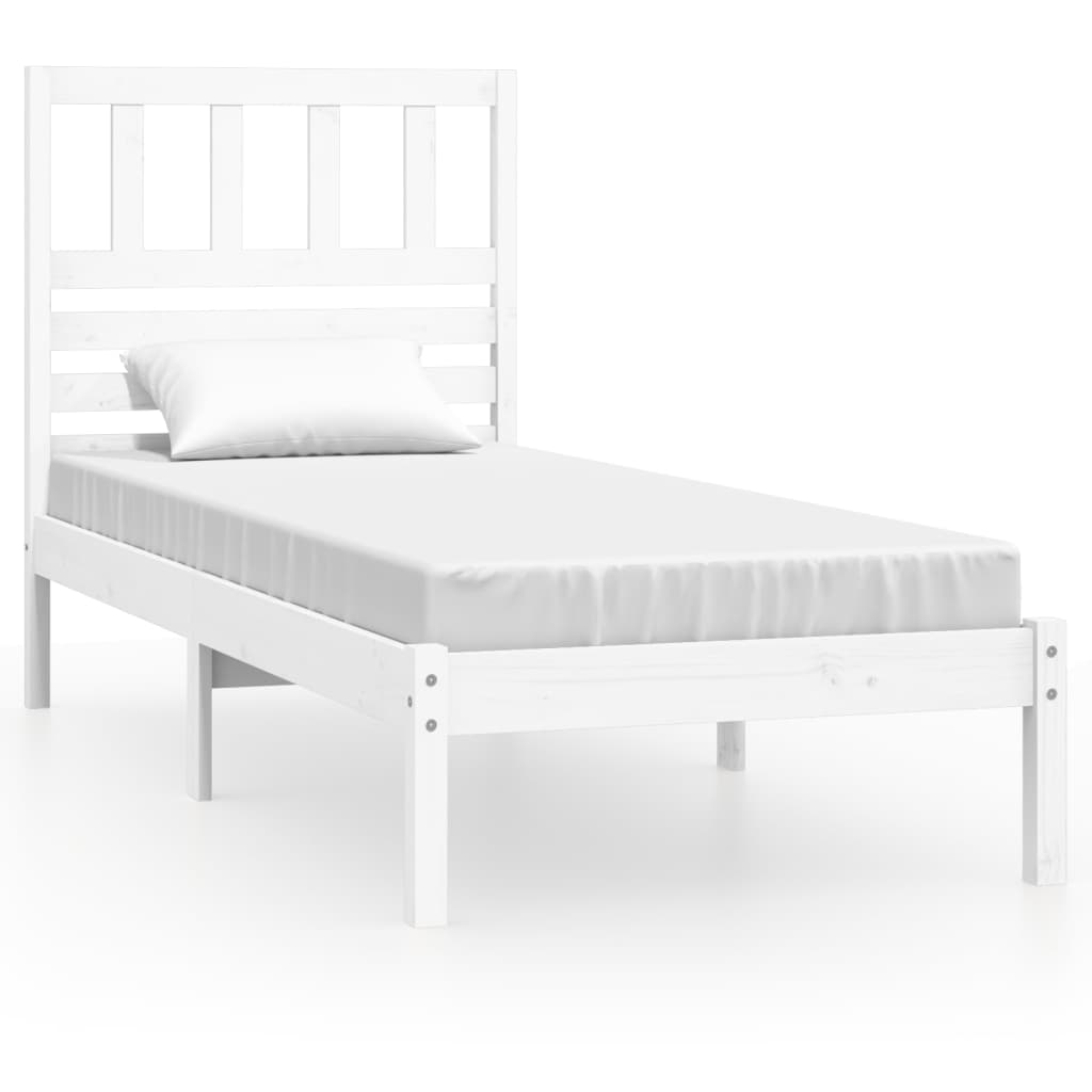Bedframe zonder matras massief grenenhout wit 75x190 cm is nu te koop bij PeponiXL, paradijselijk wonen!