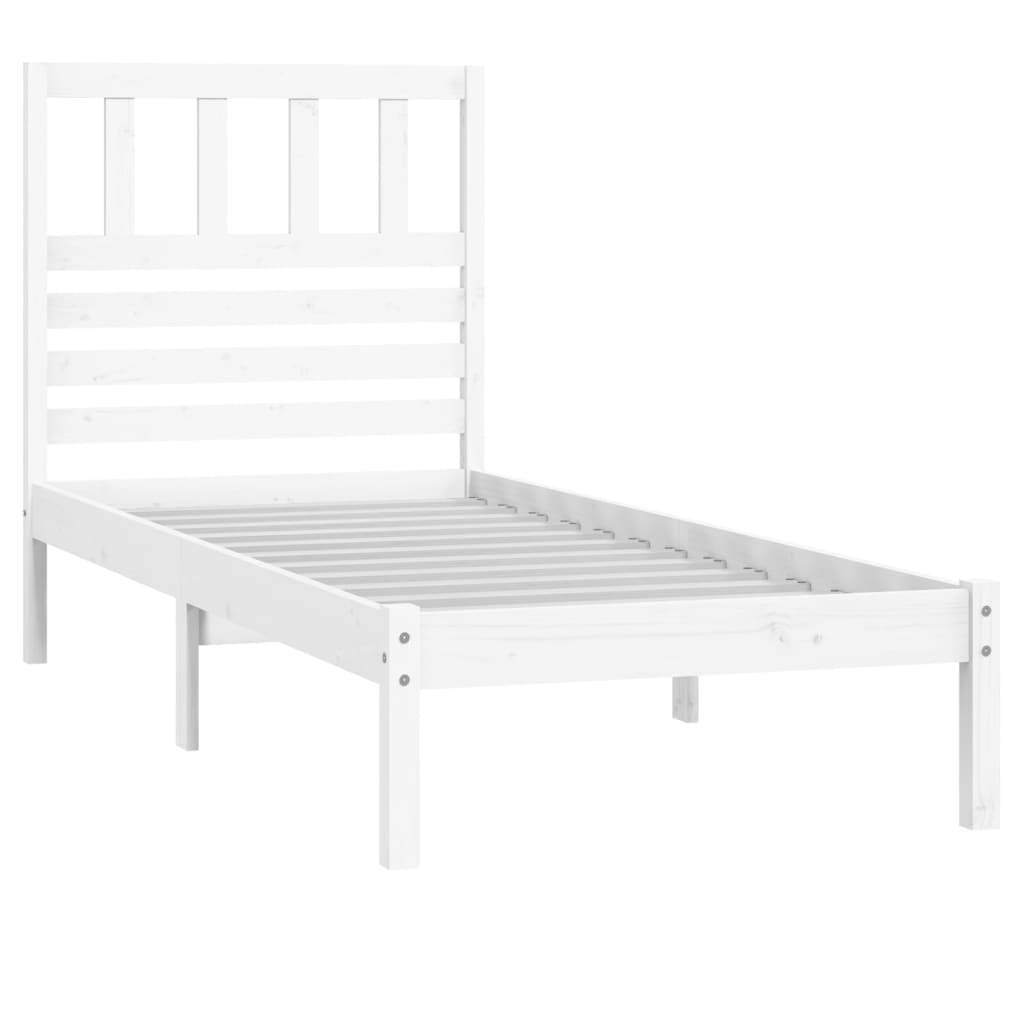 Bedframe zonder matras massief grenenhout wit 75x190 cm is nu te koop bij PeponiXL, paradijselijk wonen!