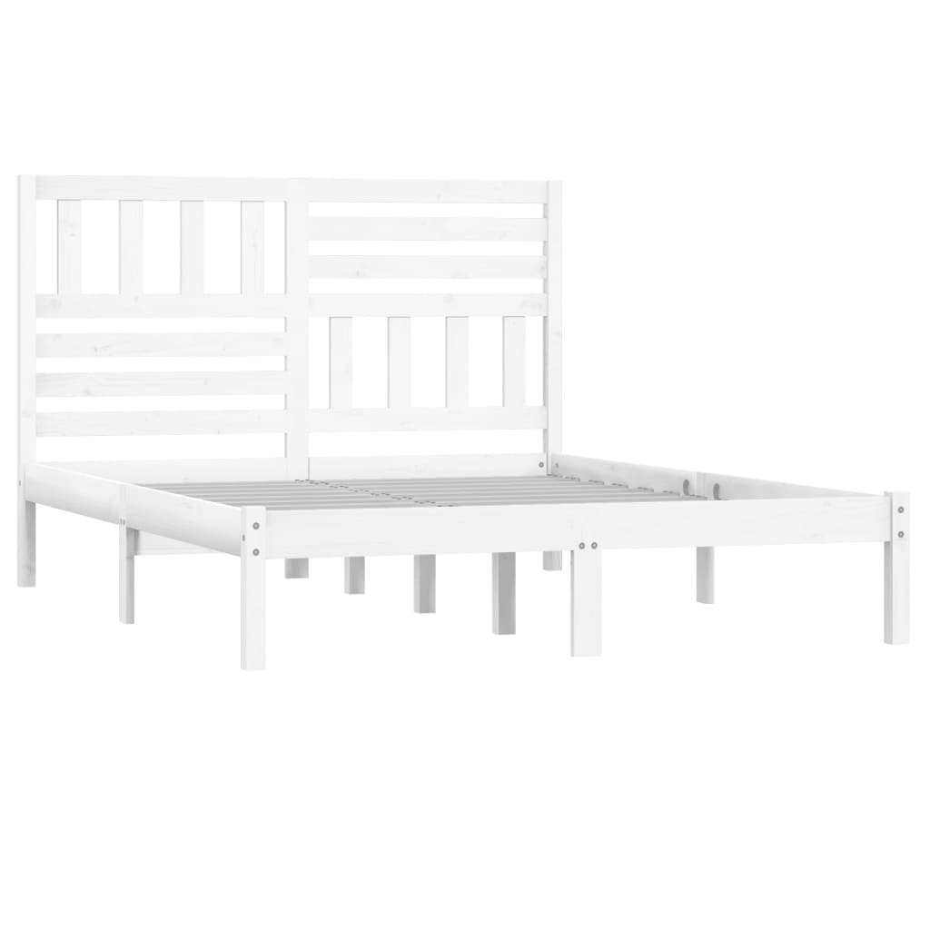 Bedframe massief grenenhout wit 140x190 cm is nu te koop bij PeponiXL, paradijselijk wonen!