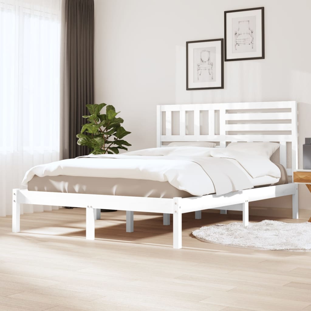 Bedframe massief grenenhout wit 140x190 cm is nu te koop bij PeponiXL, paradijselijk wonen!