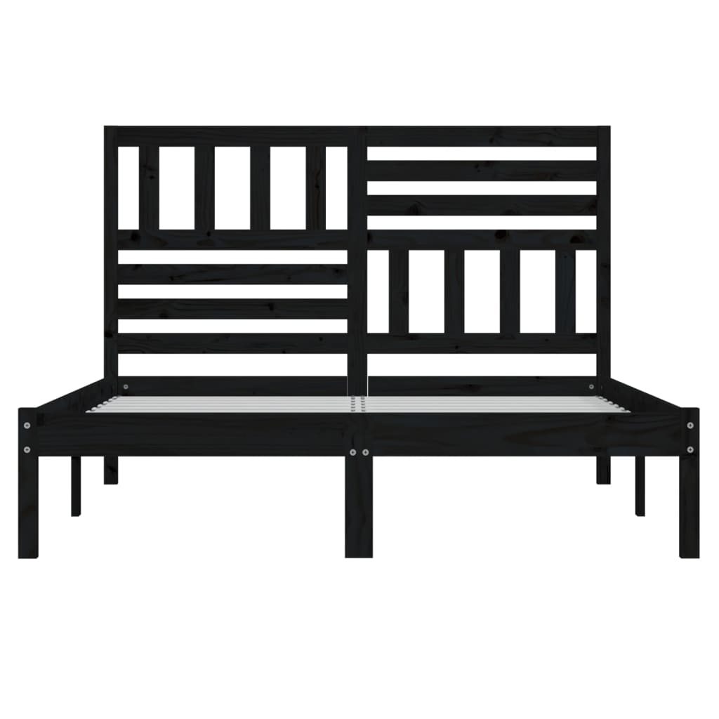 Bedframe massief grenenhout zwart 140x190 cm is nu te koop bij PeponiXL, paradijselijk wonen!