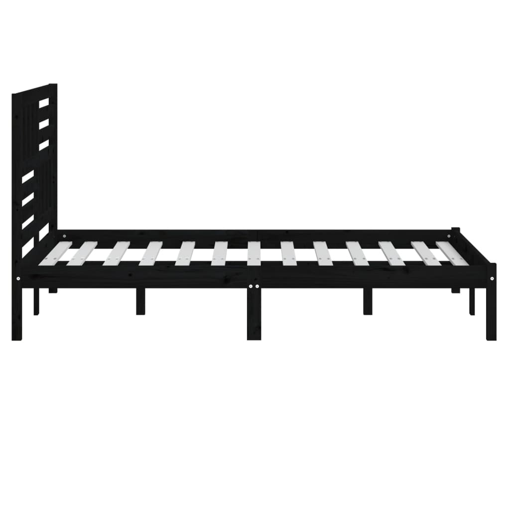 Bedframe massief grenenhout zwart 140x190 cm is nu te koop bij PeponiXL, paradijselijk wonen!