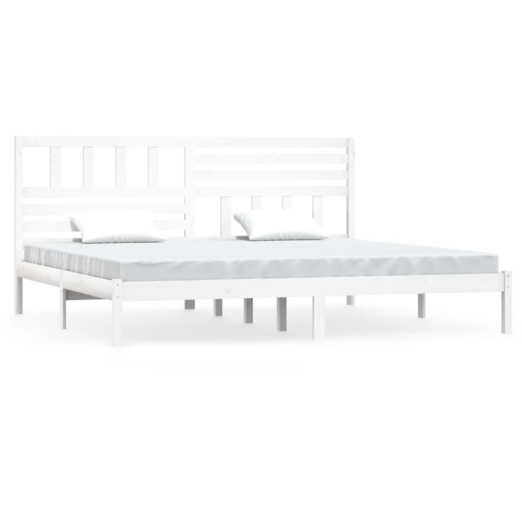 Bedframe massief grenenhout wit 200x200 cm is nu te koop bij PeponiXL, paradijselijk wonen!