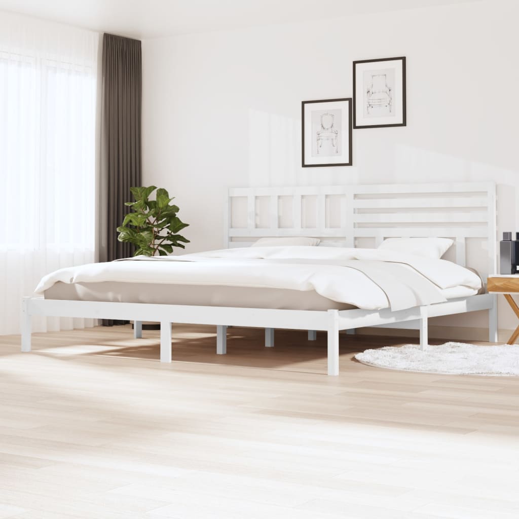 Bedframe massief grenenhout wit 200x200 cm is nu te koop bij PeponiXL, paradijselijk wonen!