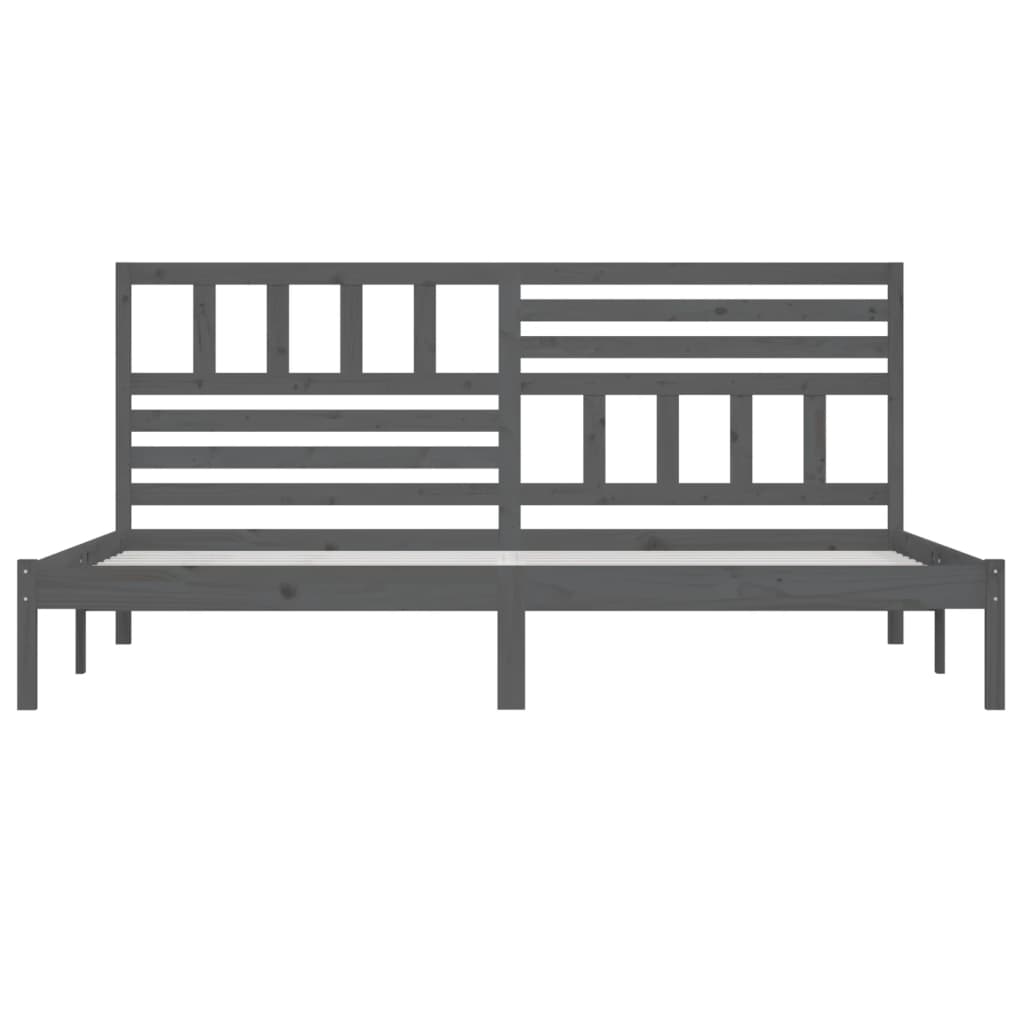 Bedframe massief grenenhout grijs 200x200 cm is nu te koop bij PeponiXL, paradijselijk wonen!