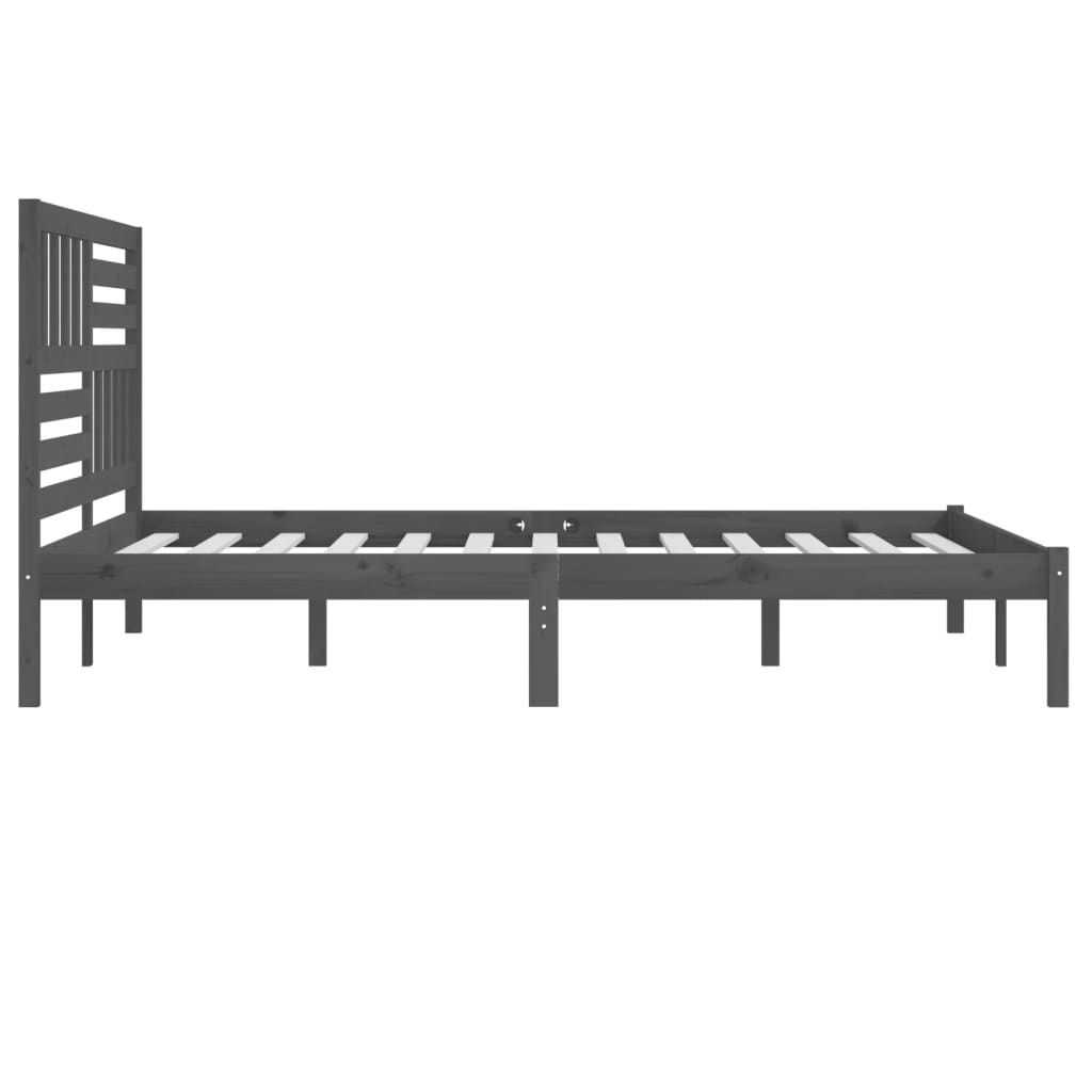 Bedframe massief grenenhout grijs 200x200 cm is nu te koop bij PeponiXL, paradijselijk wonen!
