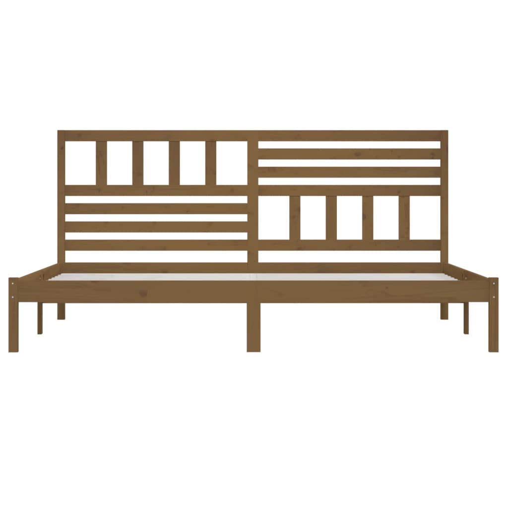 Bedframe massief grenenhout honingbruin 200x200 cm is nu te koop bij PeponiXL, paradijselijk wonen!