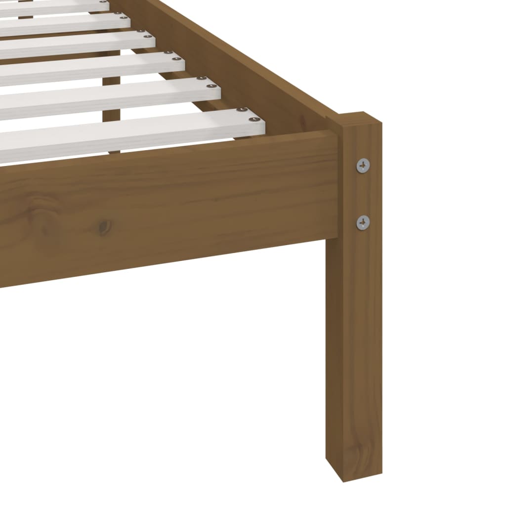 Bedframe massief grenenhout honingbruin 200x200 cm is nu te koop bij PeponiXL, paradijselijk wonen!