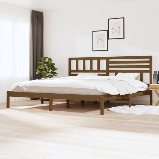 Bedframe massief grenenhout honingbruin 200x200 cm is nu te koop bij PeponiXL, paradijselijk wonen!