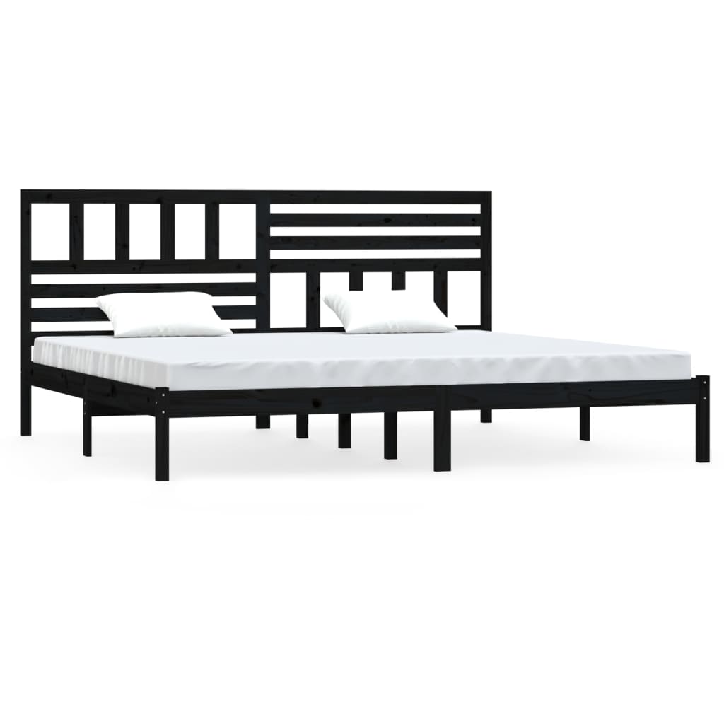 Bedframe massief grenenhout zwart 200x200 cm is nu te koop bij PeponiXL, paradijselijk wonen!