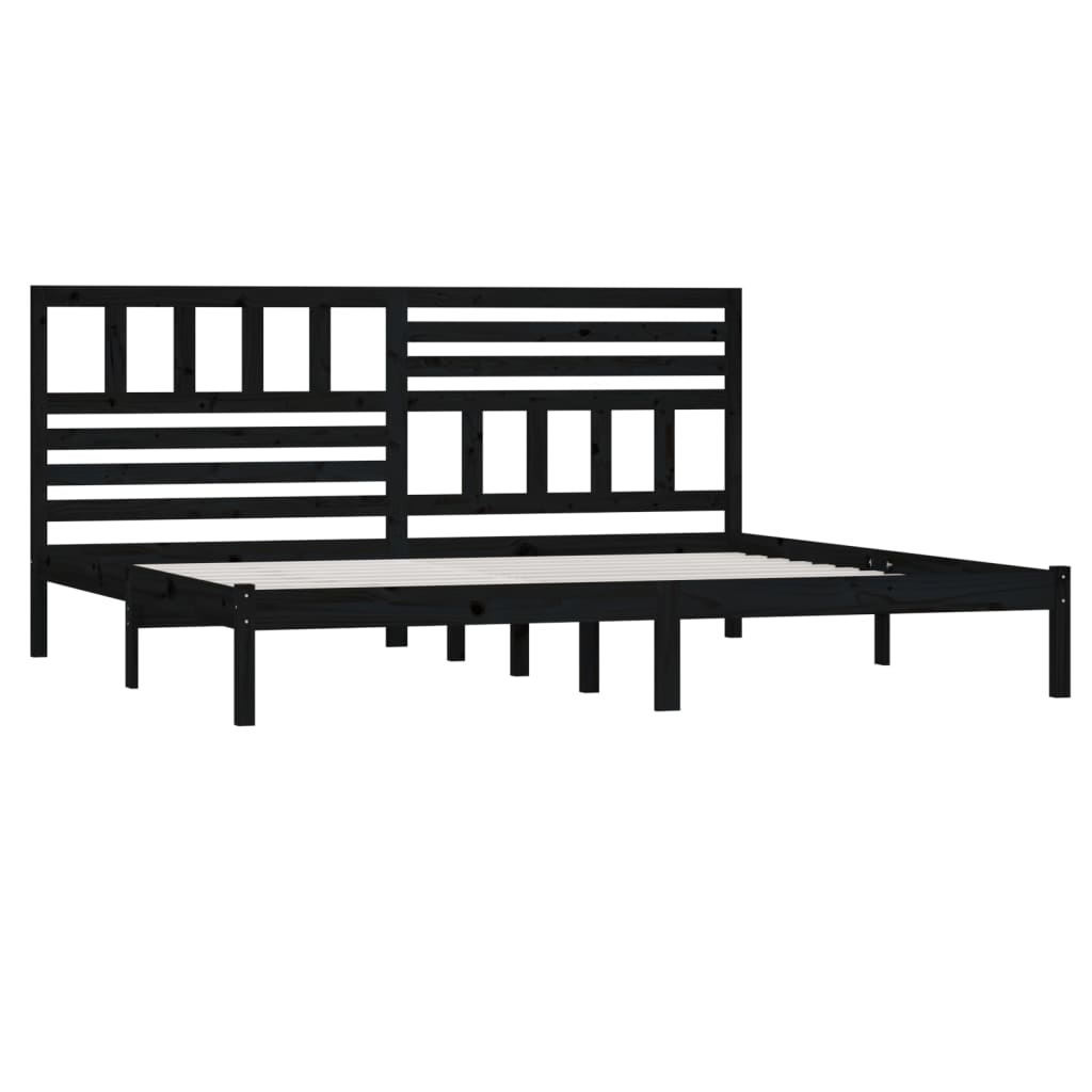 Bedframe massief grenenhout zwart 200x200 cm is nu te koop bij PeponiXL, paradijselijk wonen!