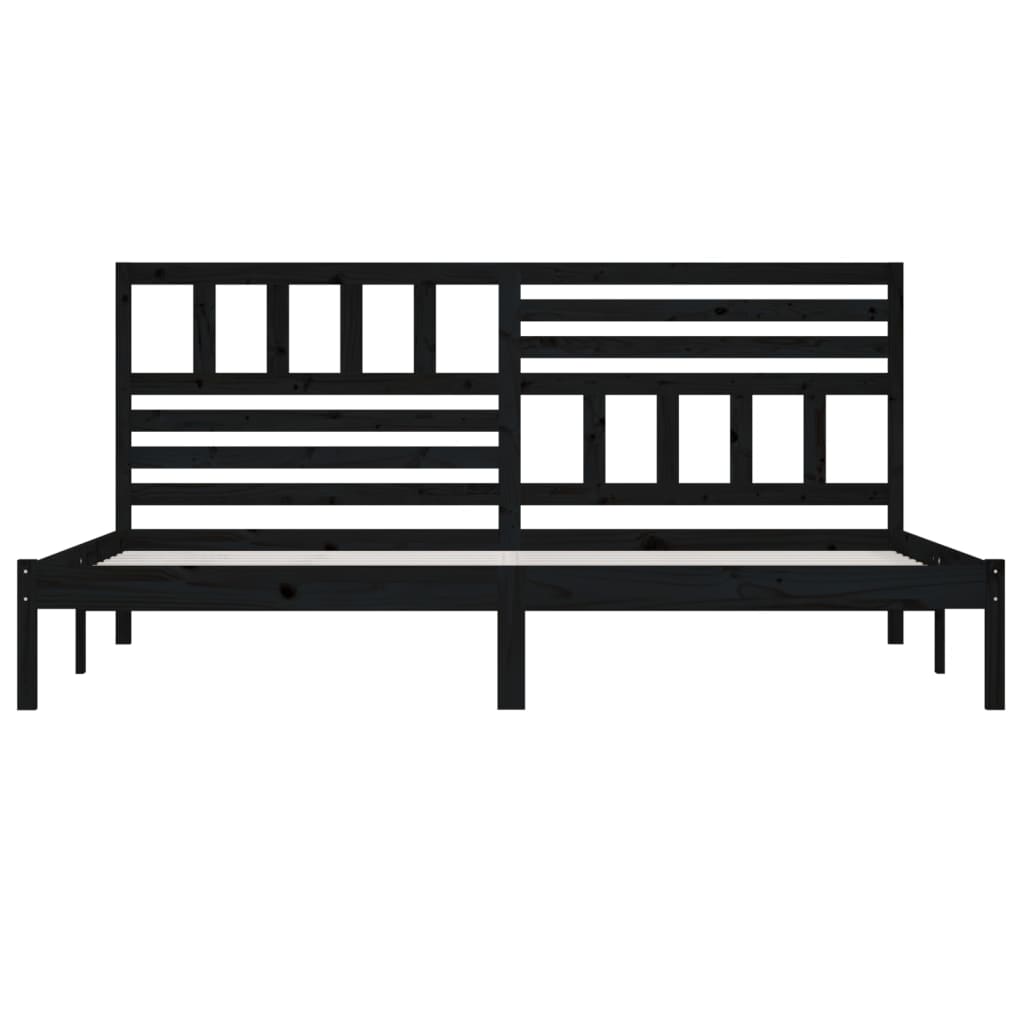 Bedframe massief grenenhout zwart 200x200 cm is nu te koop bij PeponiXL, paradijselijk wonen!