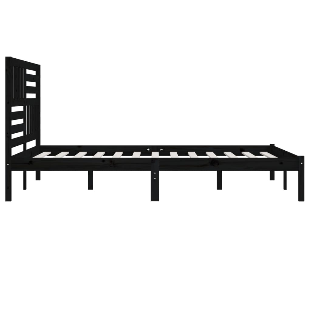 Bedframe massief grenenhout zwart 200x200 cm is nu te koop bij PeponiXL, paradijselijk wonen!