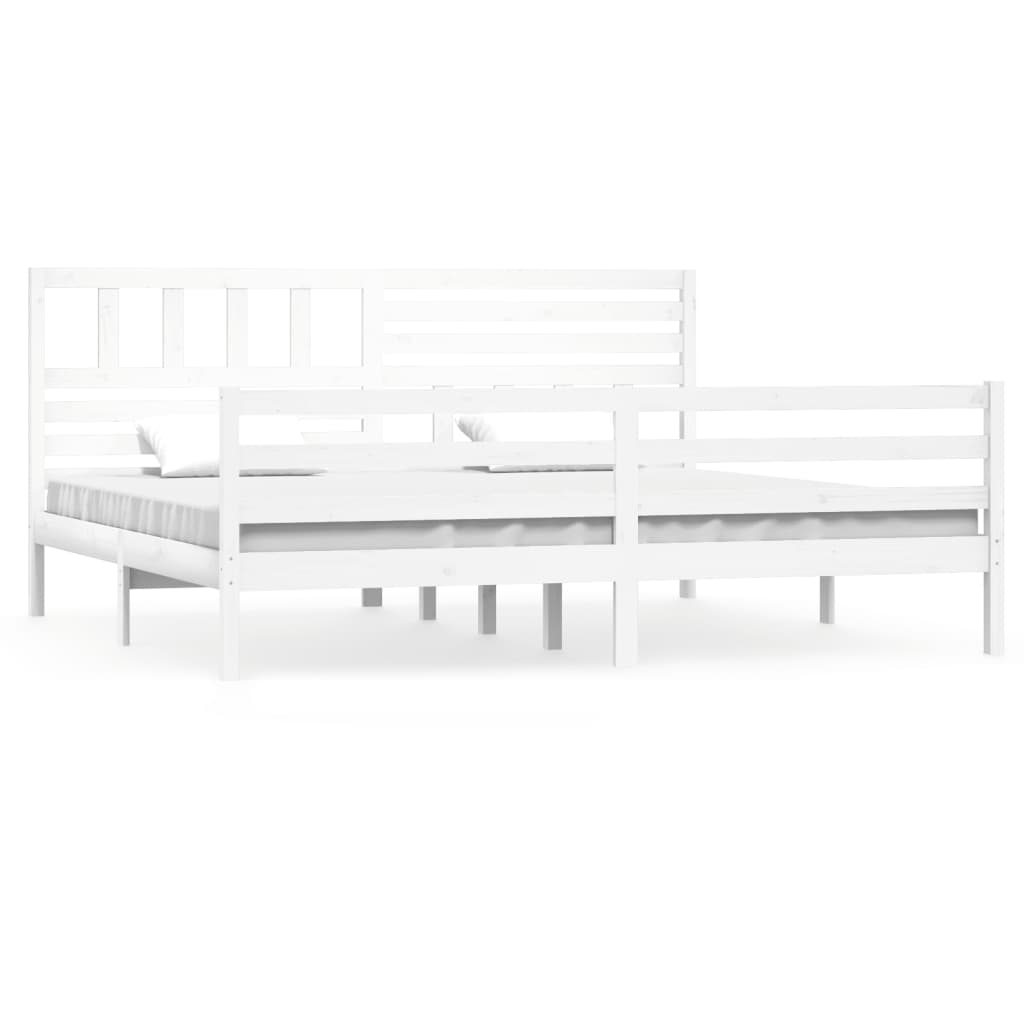 Bedframe massief hout wit 200x200 cm is nu te koop bij PeponiXL, paradijselijk wonen!