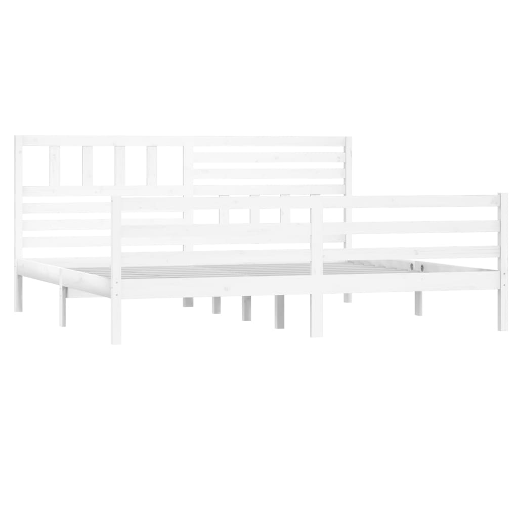 Bedframe massief hout wit 200x200 cm is nu te koop bij PeponiXL, paradijselijk wonen!