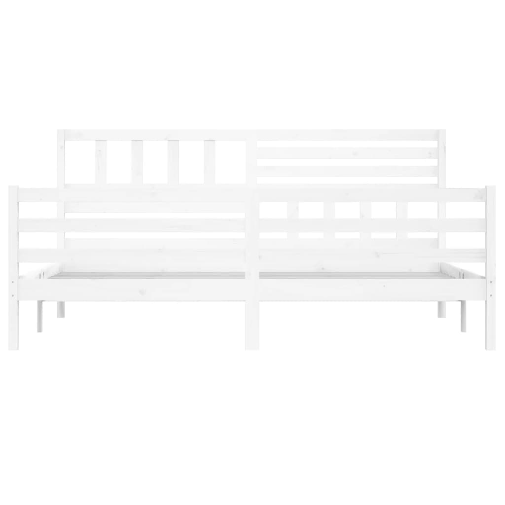 Bedframe massief hout wit 200x200 cm is nu te koop bij PeponiXL, paradijselijk wonen!