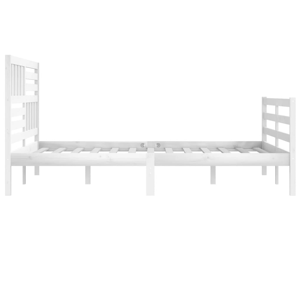 Bedframe massief hout wit 200x200 cm is nu te koop bij PeponiXL, paradijselijk wonen!