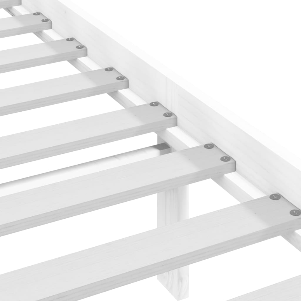 Bedframe massief hout wit 200x200 cm is nu te koop bij PeponiXL, paradijselijk wonen!