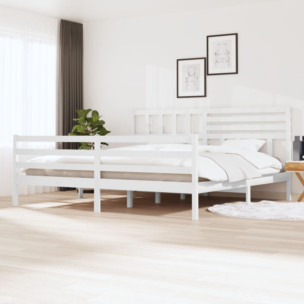Bedframe massief hout wit 200x200 cm is nu te koop bij PeponiXL, paradijselijk wonen!