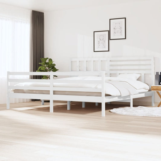 Bedframe massief hout wit 200x200 cm is nu te koop bij PeponiXL, paradijselijk wonen!