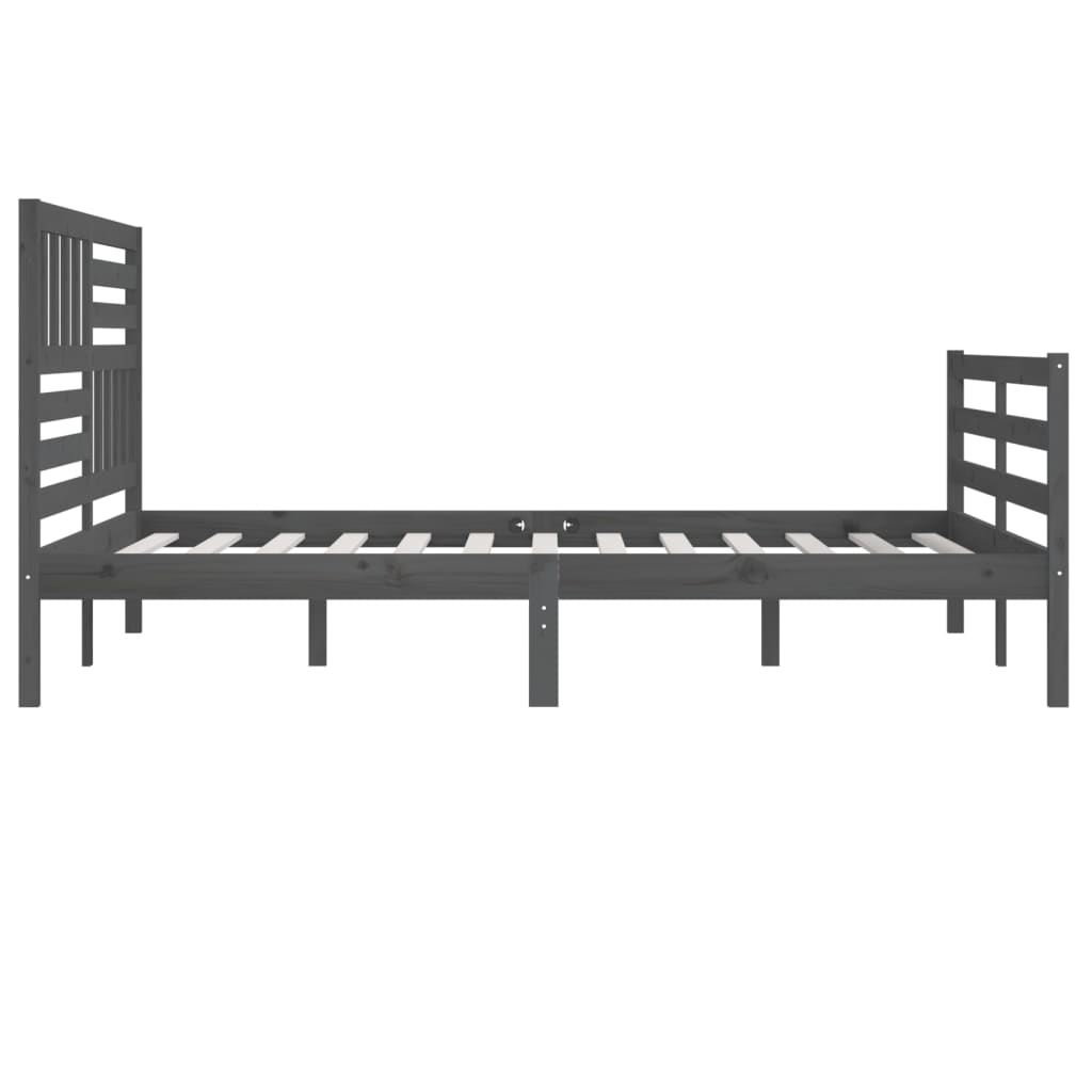 Bedframe massief hout grijs 200x200 cm is nu te koop bij PeponiXL, paradijselijk wonen!