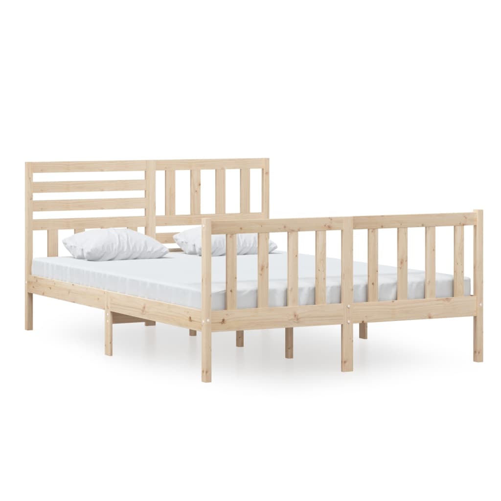 Bedframe massief hout 140x200 cm is nu te koop bij PeponiXL, paradijselijk wonen!