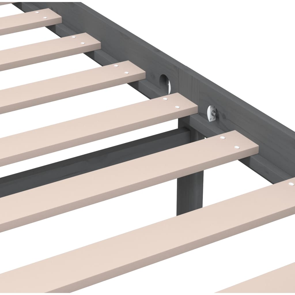 Bedframe massief hout grijs 200x200 cm is nu te koop bij PeponiXL, paradijselijk wonen!