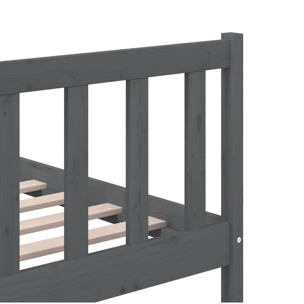 Bedframe massief hout grijs 200x200 cm is nu te koop bij PeponiXL, paradijselijk wonen!