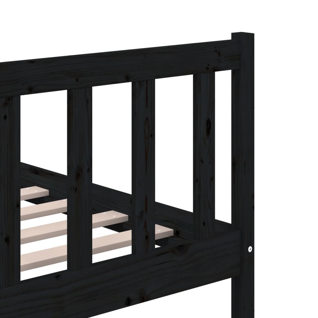 Bedframe massief hout zwart 200x200 cm is nu te koop bij PeponiXL, paradijselijk wonen!