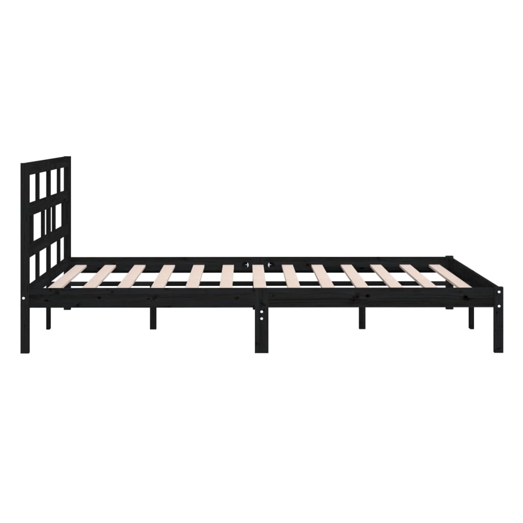 Bedframe massief hout zwart 135x190 cm is nu te koop bij PeponiXL, paradijselijk wonen!