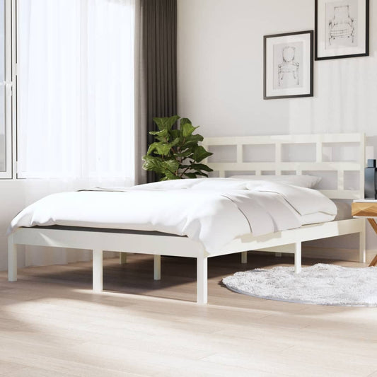 Bedframe massief grenenhout wit 140x190 cm is nu te koop bij PeponiXL, paradijselijk wonen!