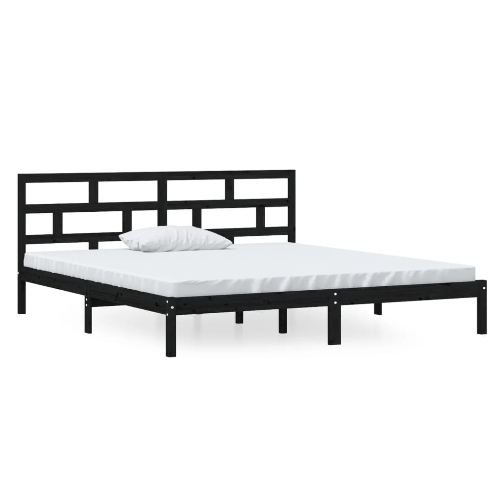 Bedframe massief grenenhout zwart 140x190 cm is nu te koop bij PeponiXL, paradijselijk wonen!