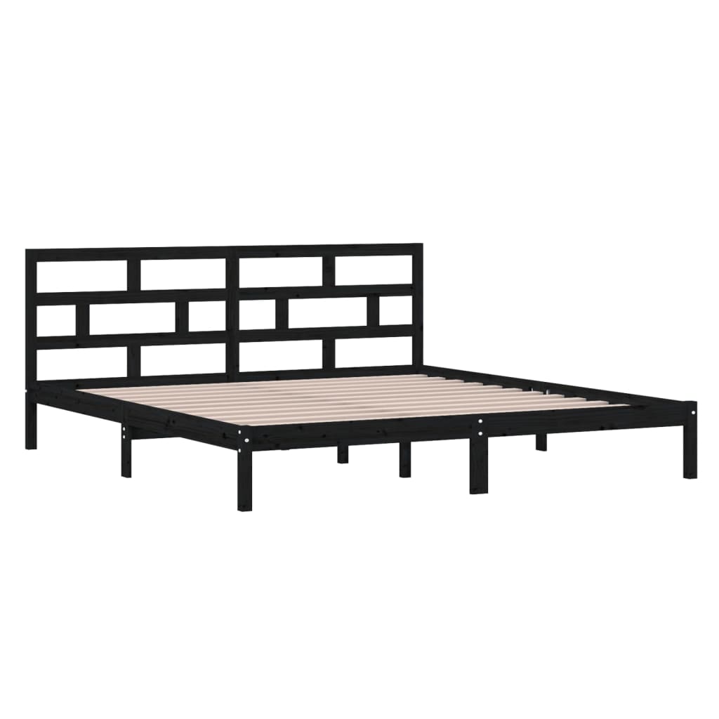 Bedframe massief grenenhout zwart 140x190 cm is nu te koop bij PeponiXL, paradijselijk wonen!
