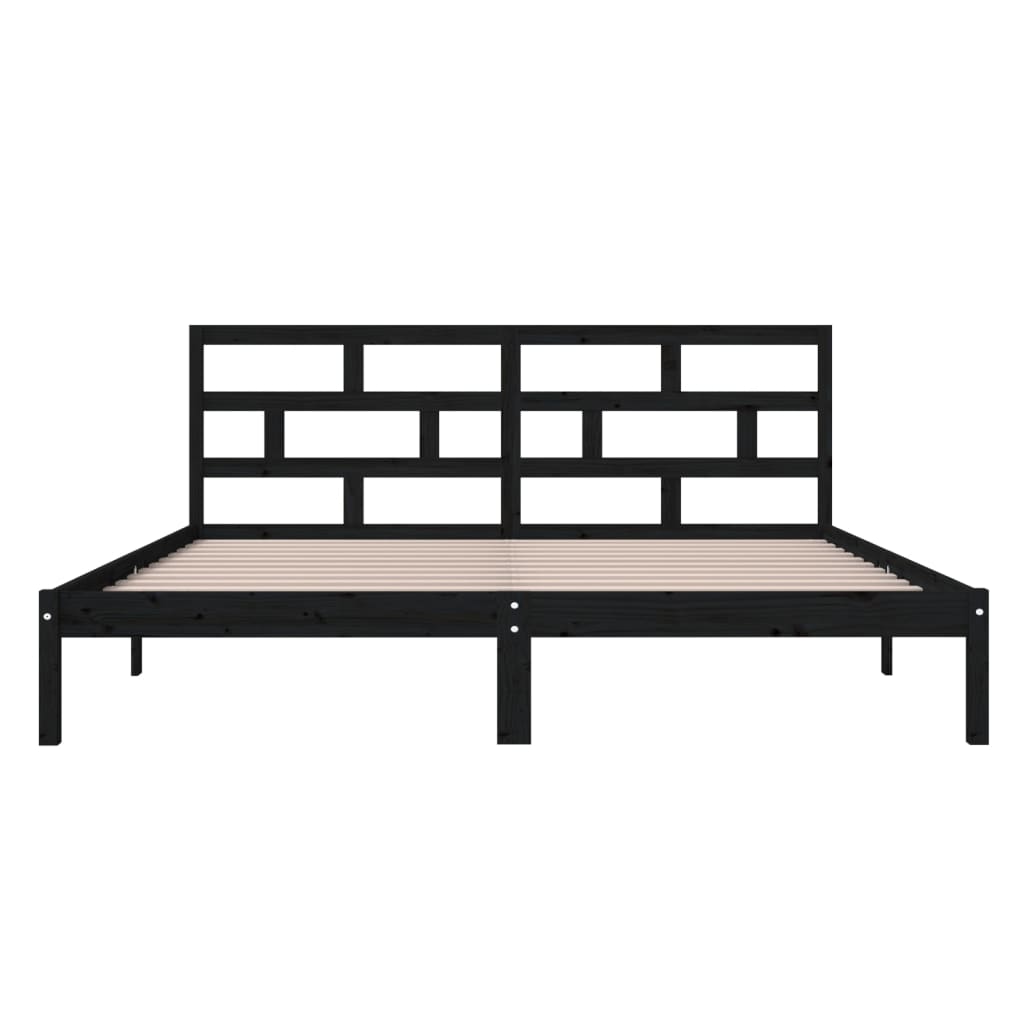 Bedframe massief grenenhout zwart 140x190 cm is nu te koop bij PeponiXL, paradijselijk wonen!
