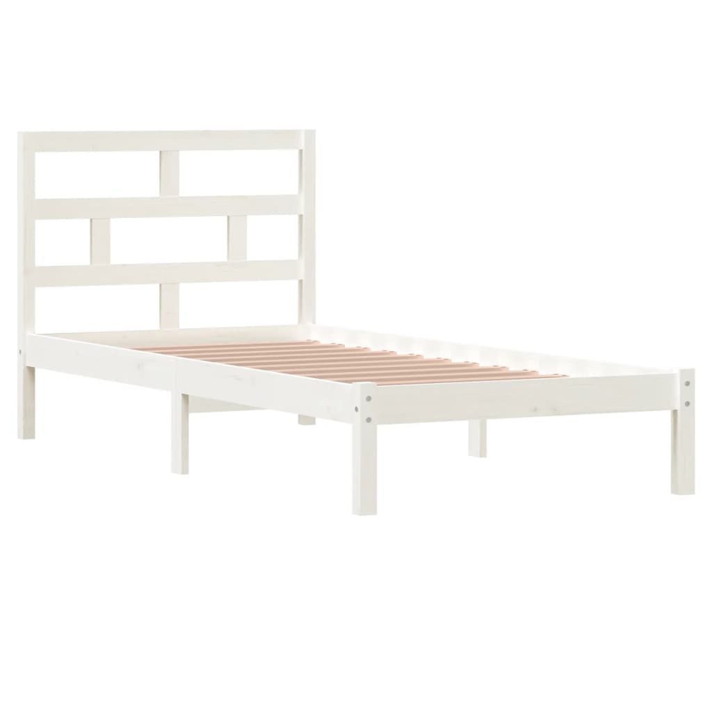 Bedframe massief grenenhout wit 90x200 cm is nu te koop bij PeponiXL, paradijselijk wonen!