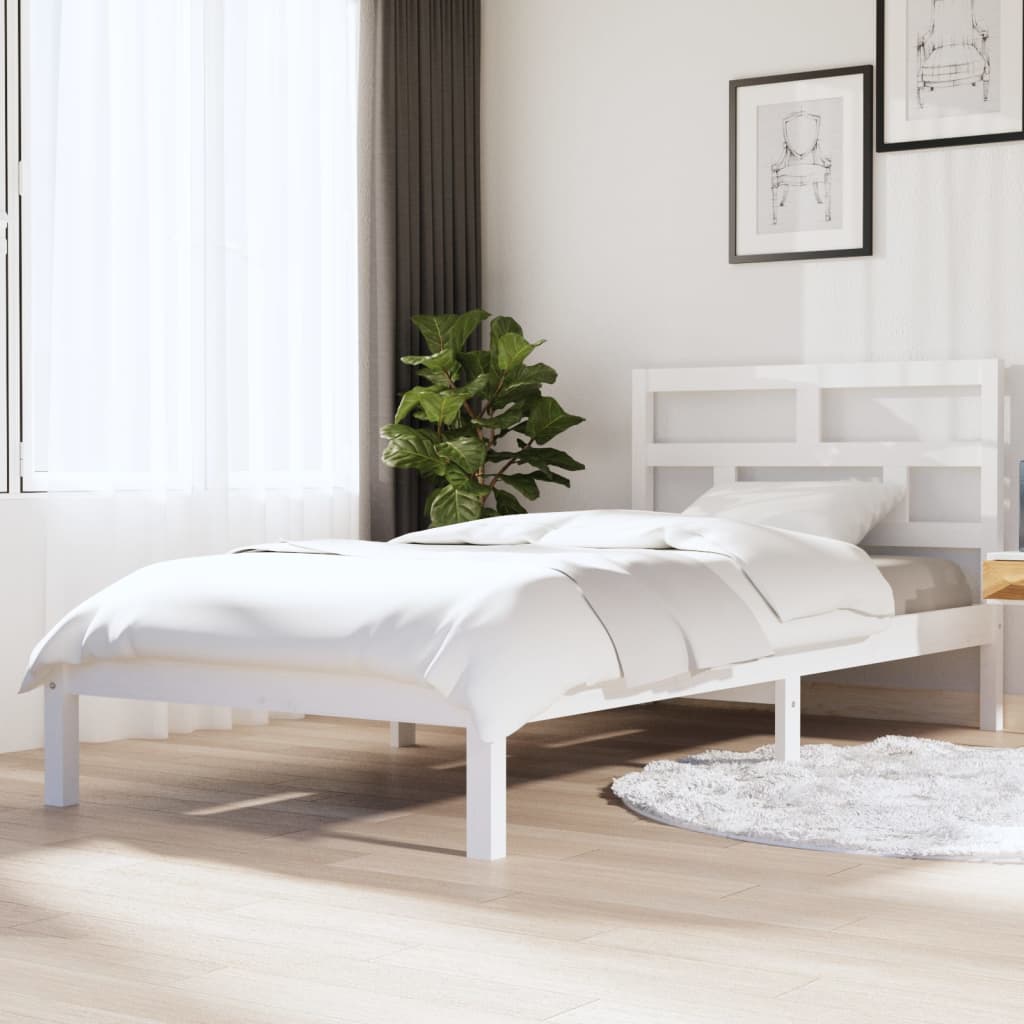 Bedframe massief grenenhout wit 90x200 cm is nu te koop bij PeponiXL, paradijselijk wonen!