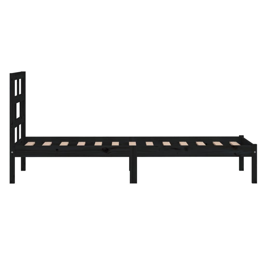 Bedframe massief grenenhout zwart 100x200 cm is nu te koop bij PeponiXL, paradijselijk wonen!
