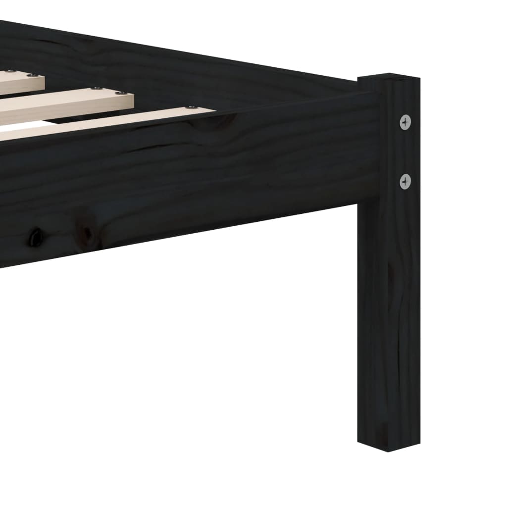 Bedframe massief grenenhout zwart 100x200 cm is nu te koop bij PeponiXL, paradijselijk wonen!