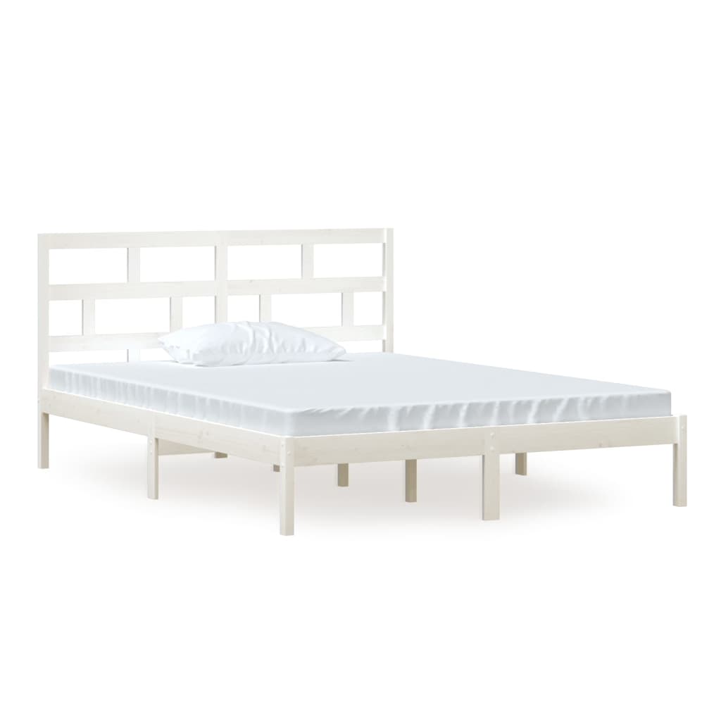 Bedframe massief hout wit 150x200 cm is nu te koop bij PeponiXL, paradijselijk wonen!
