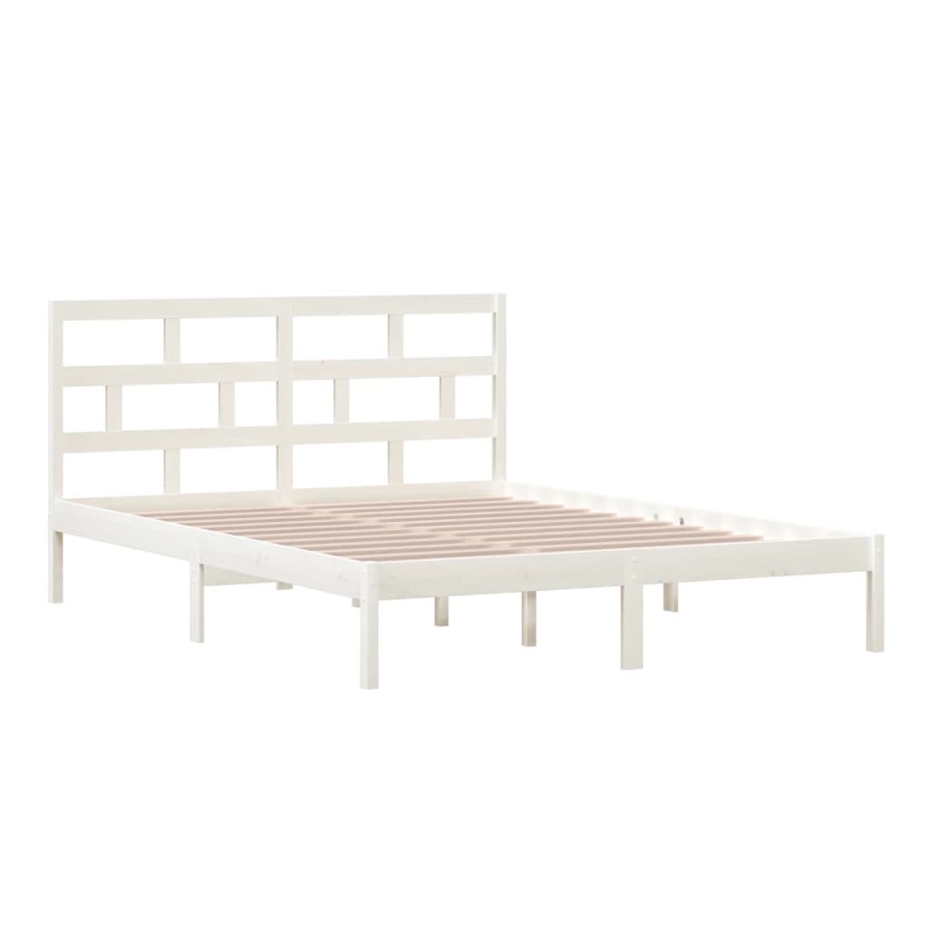 Bedframe massief hout wit 150x200 cm is nu te koop bij PeponiXL, paradijselijk wonen!