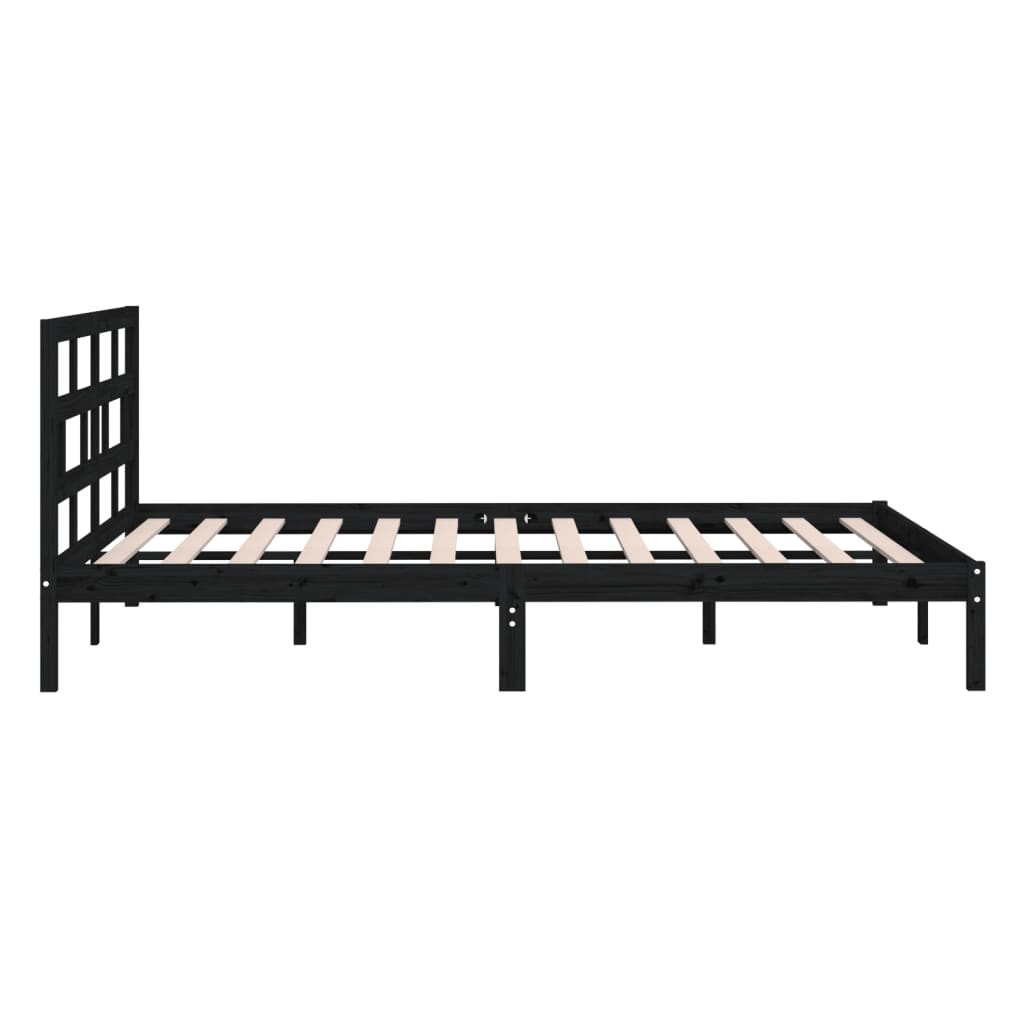 Bedframe massief hout zwart 150x200 cm is nu te koop bij PeponiXL, paradijselijk wonen!