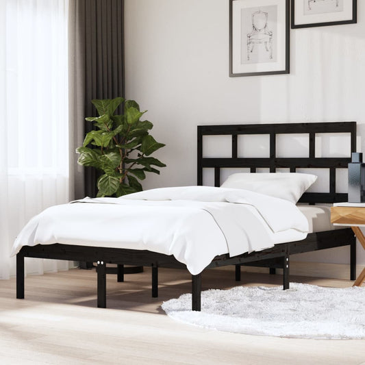 Bedframe massief hout zwart 150x200 cm is nu te koop bij PeponiXL, paradijselijk wonen!